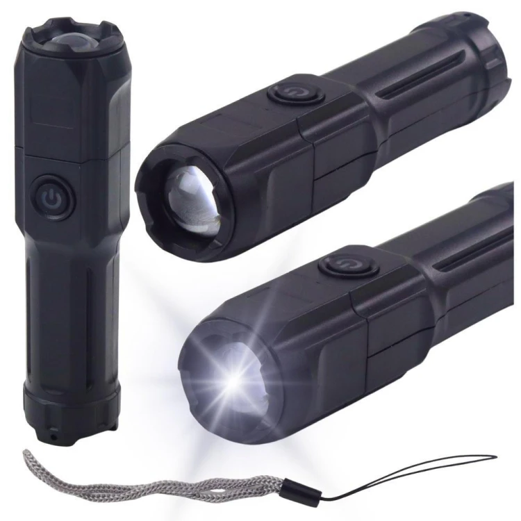 Latarka led regulacja zoom 3 tryby świecenia