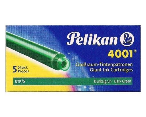 Naboje atramentowe długie 5szt zielone, PELIKAN
