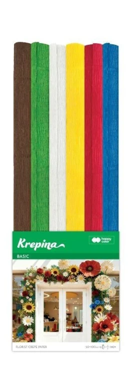 Krepina marszczona 50x100cm Basic 6 kolorów, GDD
