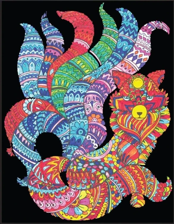 Kolorowanka welwetowa 47x35cm Kitsune Lis...