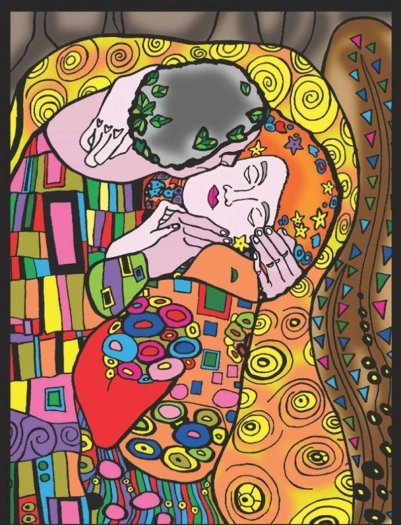 Kolorowanka welwetowa 47x35cm Klimt Pocałunek