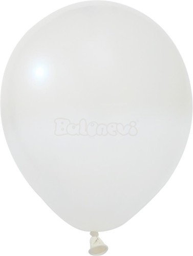 Balony lateksowe Metallic białe 25cm 100szt