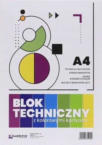 Blok techniczny A4/8K kolorowy, Wektor