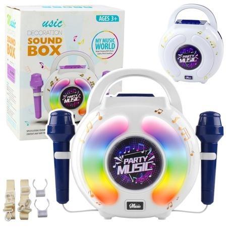 Zestaw karaoke dwa mikrofony led, Leantoys