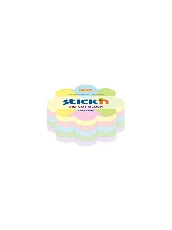 Notes kwiatek 67x67mm 5 kol. pastel 250k., Stickn