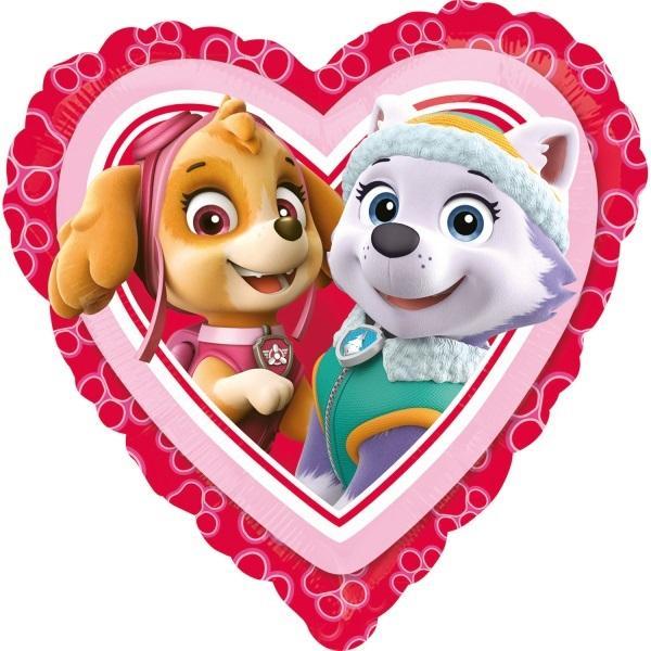 Balon foliowy Psi Patrol Love girl standard serce