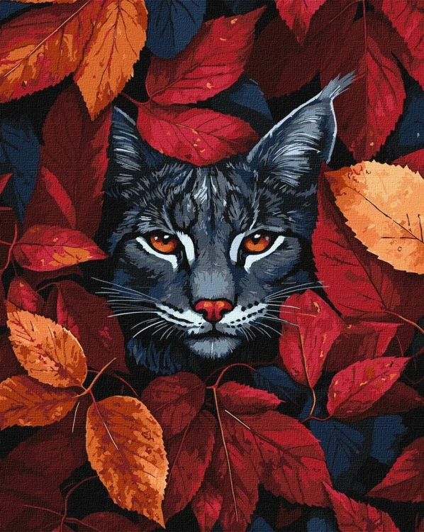 Malowanie po numerach -Jesienna ryś 40x50cm
