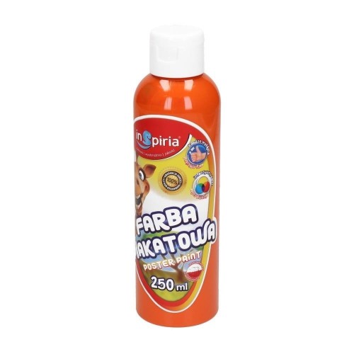 Farba plakatowa pomarańczowa 250ml, InSpiria