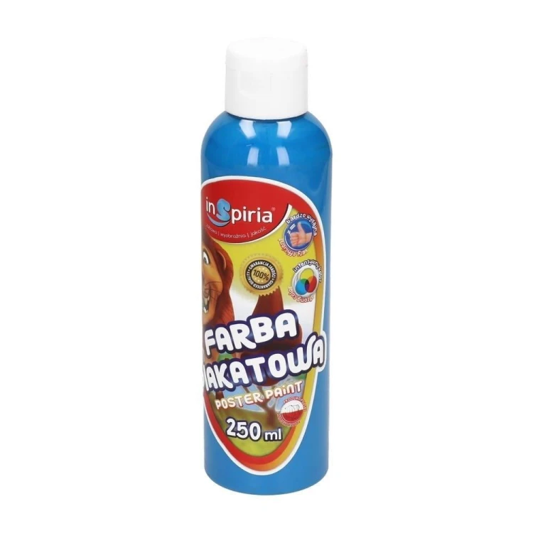 Farba plakatowa niebieska 250ml, InSpiria