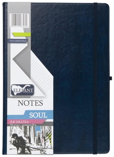 Notes A4 Soul kratka granatowy, Elefant