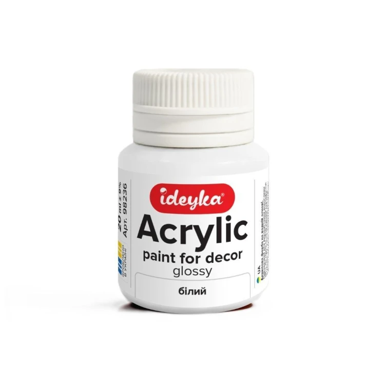 Farba akrylowa biała 20ml, Ideyka