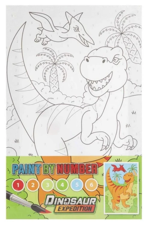 Malowanie po numerach Dino pomarańczowa, Grafix