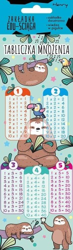 Zakładka edu-ściąga. Tabliczka mnożenia - Leniwce