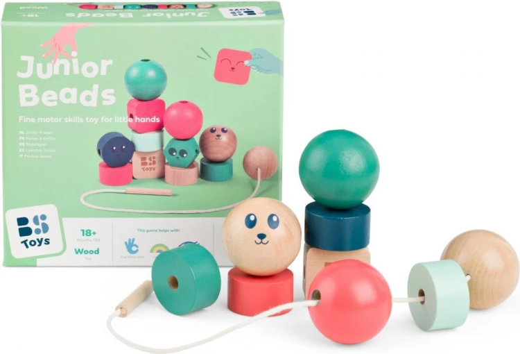 Drewniana nawlekanka Buźki, BS Toys