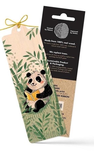 Zakładka drewniana Panda i książka, Cozywood
