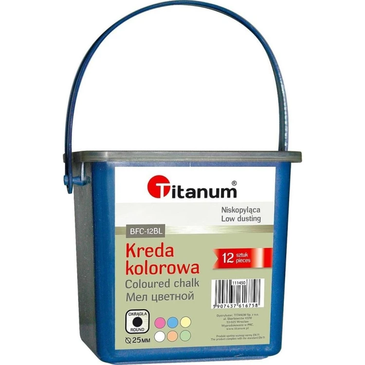 Kreda chodnikowa kolorowa 12szt, Titanum