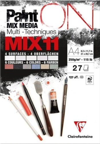Blok A4 papierów mix11 250g 27ark, Clairefontaine