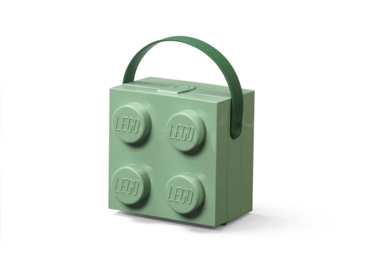 LEGO(R) pojemnik klocek z rączką czwórka oliwkowy