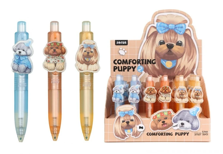 Długopis żelowy kieszonkowy Puppy (36szt), Cresco