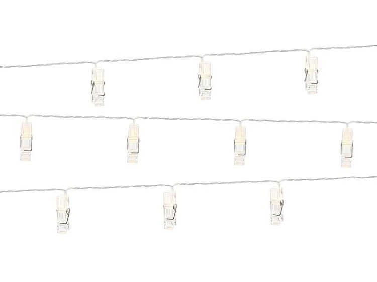 Lampki LED klamerki bezbarwne 1.4m