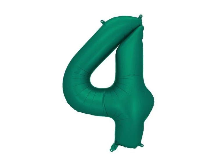 Balon foliowy cyfra 4 86cm butelkowa zieleń