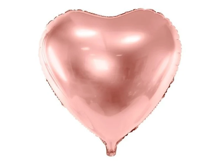 Balon foliowy Serce 45cm różowe złoto