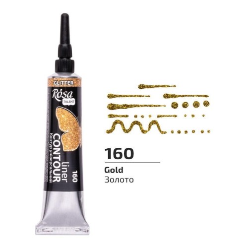 Farba aktylowa kontur universal brokat gold 20ml