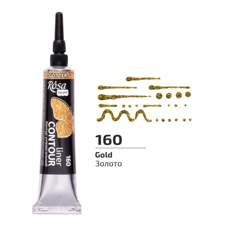 Farba aktylowa kontur universal brokat gold 20ml