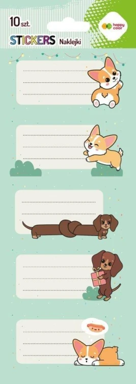 Naklejki na zeszyty Corgi Team 86x255 HAPPY COLOR