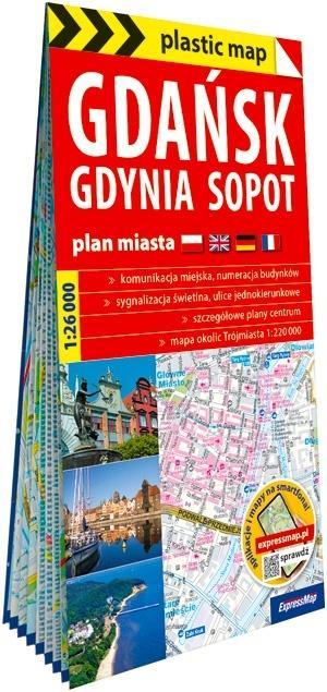 Plastic map Gdańsk, Gdynia, Sopot 1:26 000