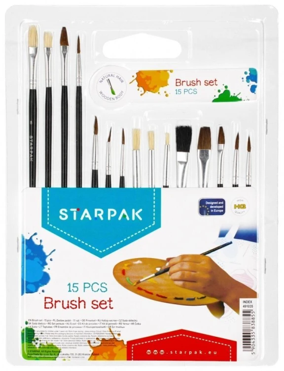 Zestaw pędzli 15szt, STARPAK