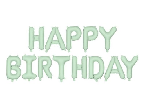 Balon foliowy Happy Birthday 340x35cm zieleń