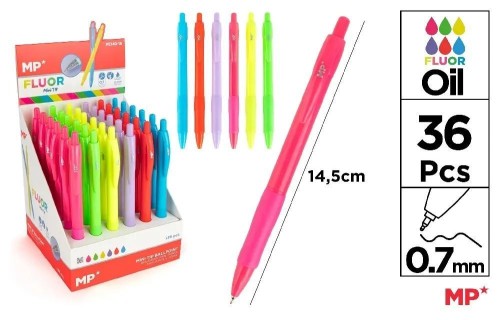 Długopis 0.7 fluor mini tip (36szt), MP Main Paper