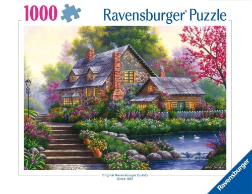 Puzzle 1000 Romantyczny domek na wsi, Ravensburger