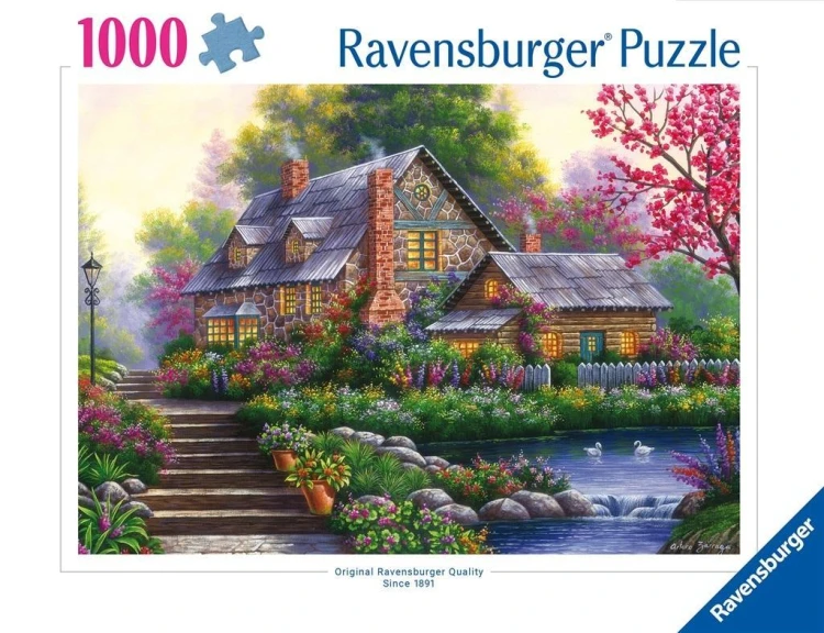 Puzzle 1000 Romantyczny domek na wsi, Ravensburger