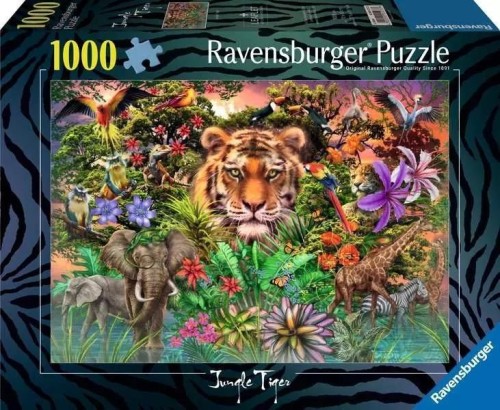 Puzzle 1000 Tygrys w ogrodzie, Ravensburger