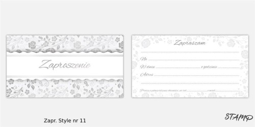 Zaproszenia Style wzór nr 11 10szt