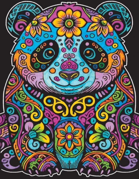 Kolorowanka welwetowa 47x35cm Panda