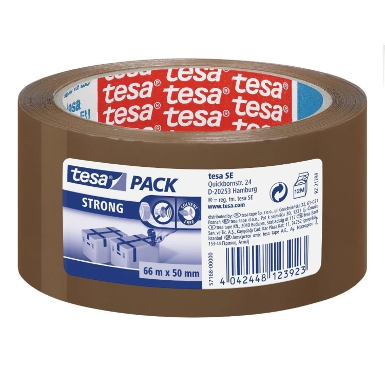 Taśma pakowa brązowa Strong 66m x 50mm, Tesa