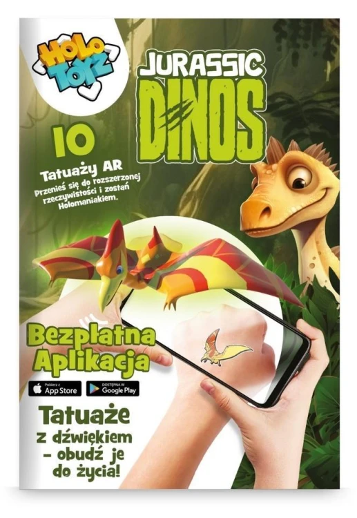 Tatuaże dla dzieci AR Jurassic Dinos, HoloToyz