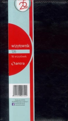 Wizytownik 96 trzyklatkowy 726 czarny ANTRA, Antra