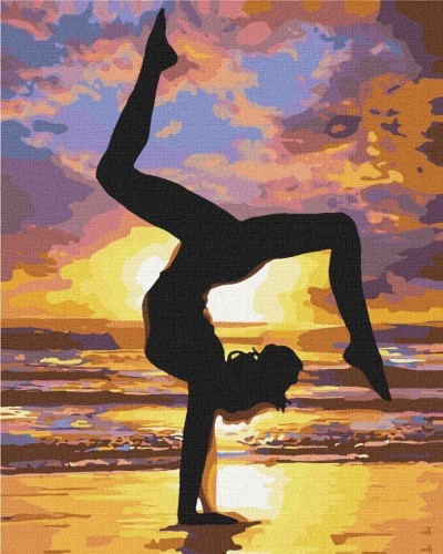 Malowanie po numerach - Joga o zachodzie 40x50cm