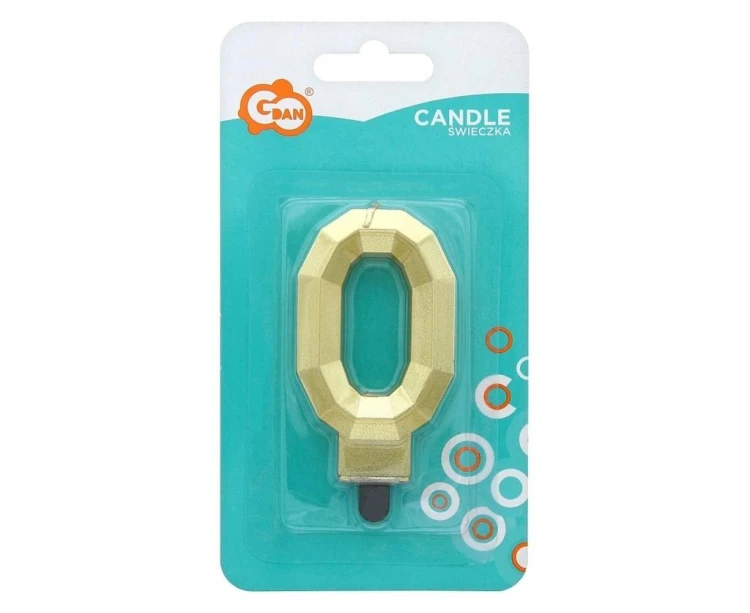 Świeczka Cyfra 0 Diament 7.6cm