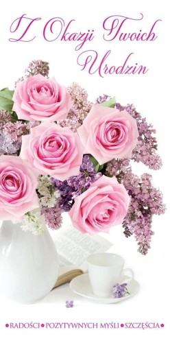Karnet Flowers Urodziny wzór nr 9