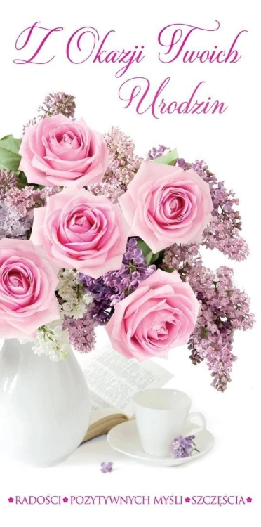 Karnet Flowers Urodziny wzór nr 9