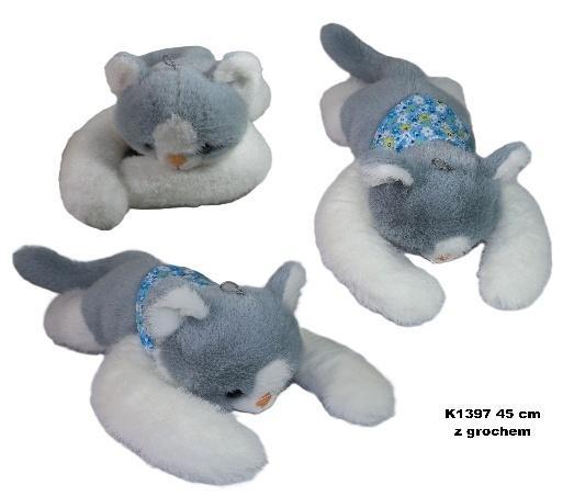 Kot z łapkami obciążeniowymi z grochem 45cm
