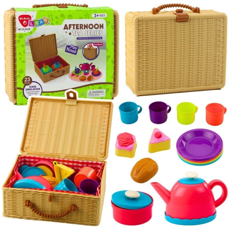 Zestaw do herbaty w koszyku 23el, Leantoys