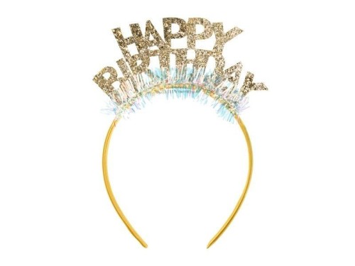 Opaska Happy Birthday 14,5x19cm złota