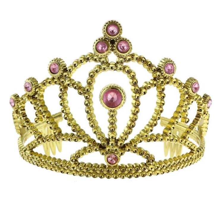 Diadem księżniczki z różowymi perłami