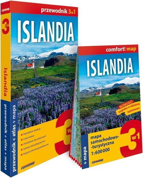 Islandia 3w1: przewodnik + atlas + mapa